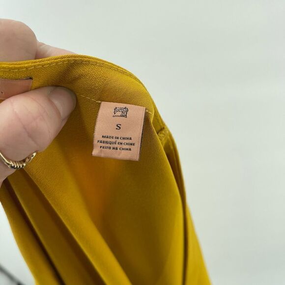 Scotch & Soda mustard gold yellow sheath dress v neck small EUC - Picture 13 of 13